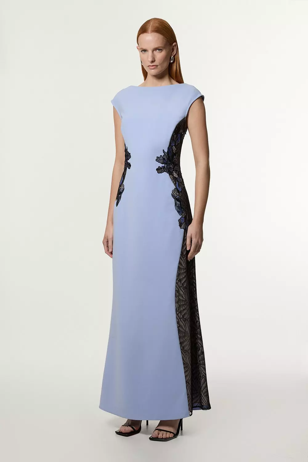 L’Or Embroidery Dress Shop Floral embroidery mesh empire dress | eShakti